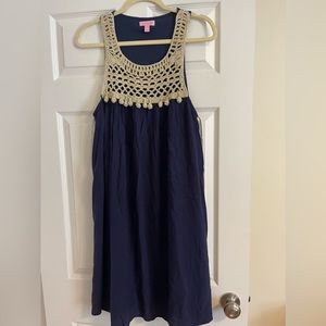 Lilly Pulitzer Navy and Gold Dress